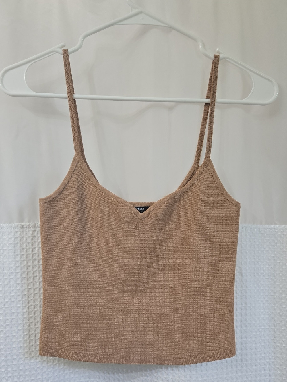 Express Tan Knit V-Neck Spaghetti Strap Camisole